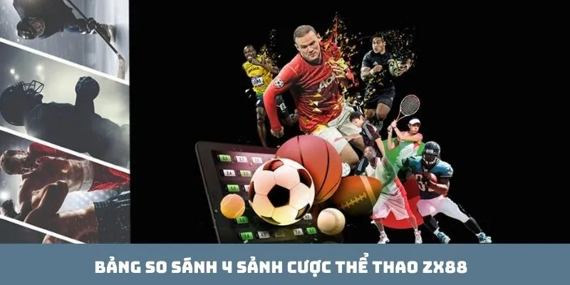 Bảng so sánh 4 sảnh cược thể thao ZX88